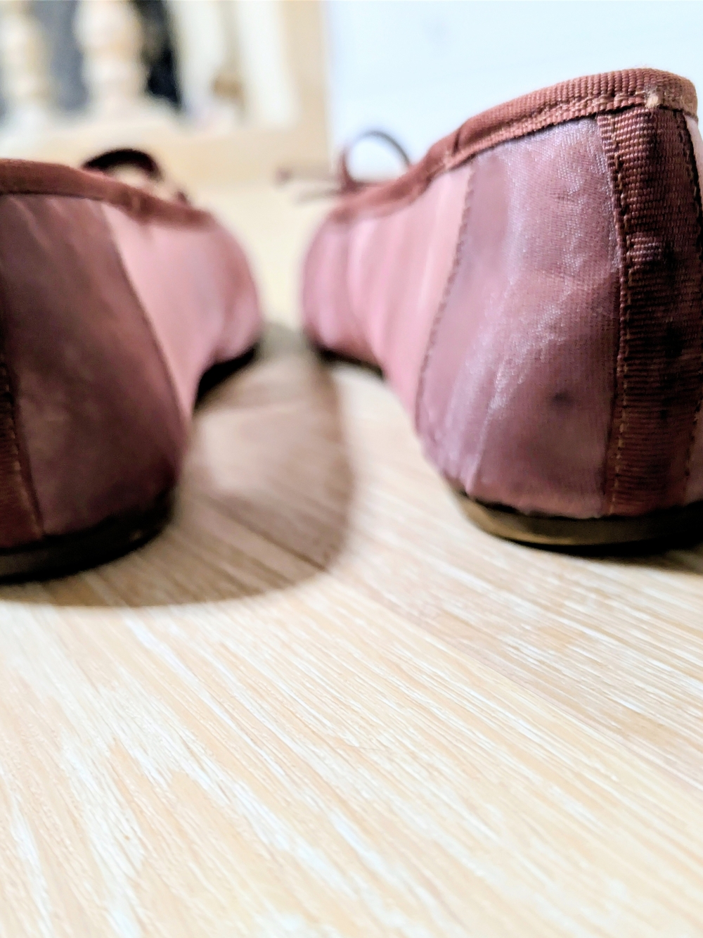Zara Pink Mesh Ballet Flats Bow Elastic Strap Shoes Size 8.5 Pleated Ballerina - Picture 4 of 5